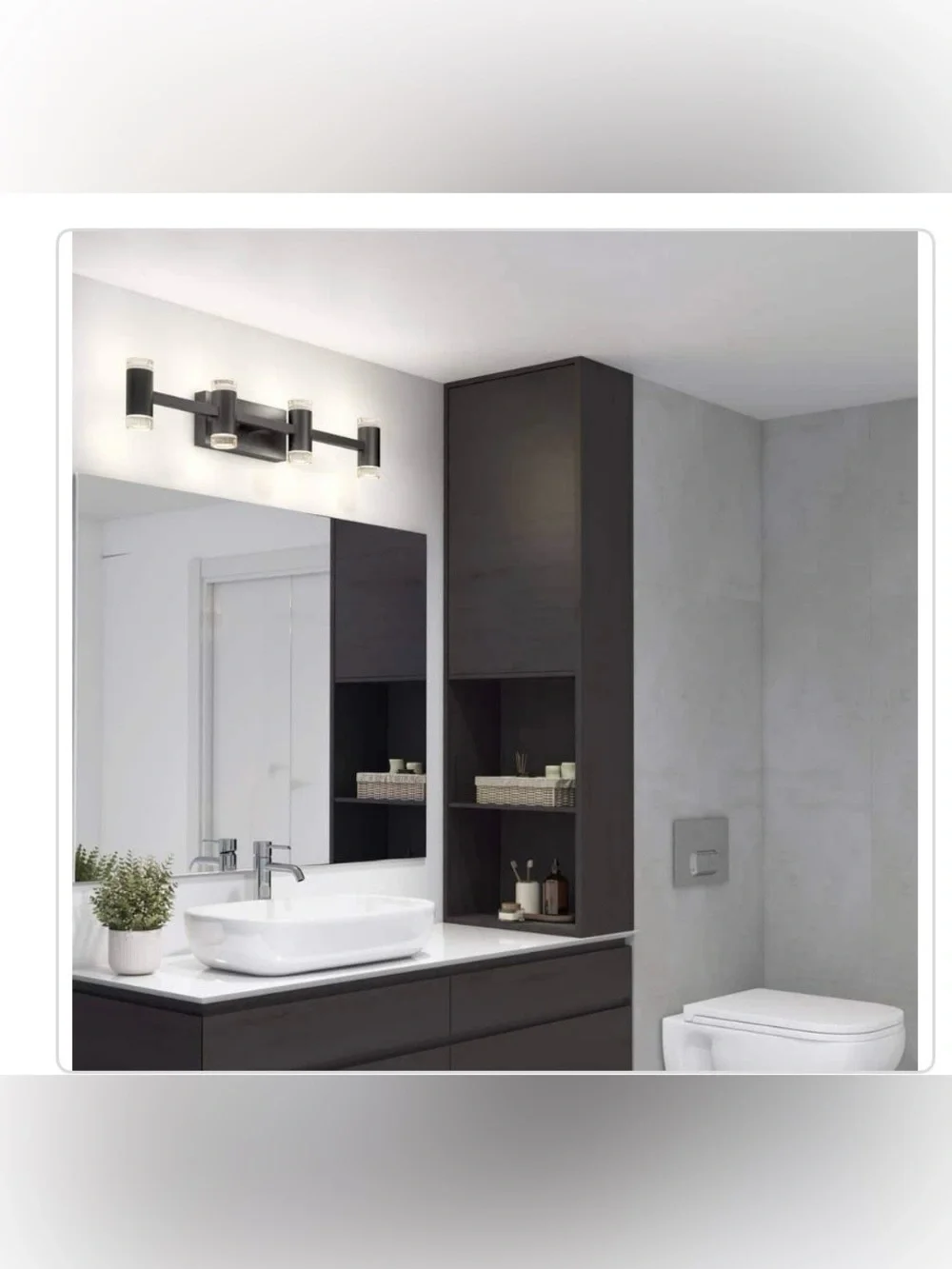 New Artika Mist Modern Matte Black LED Vanity Light Fixture